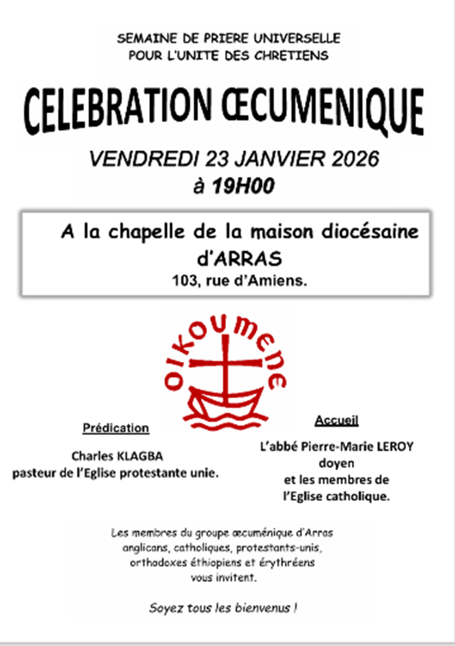 affiche célébration oecuménique
